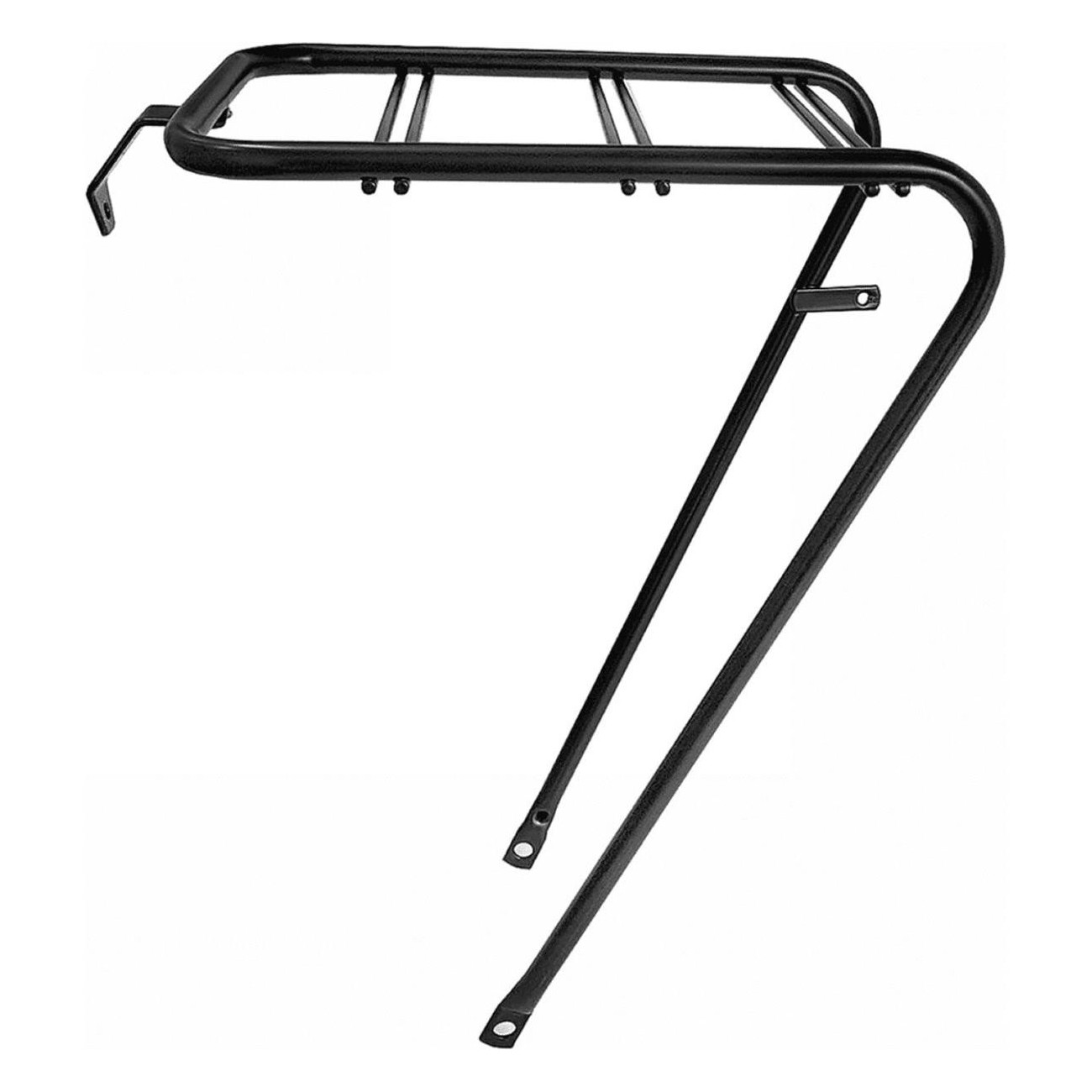 Black Steel Front Rack for 28' Bike with Side Light Mount - 1