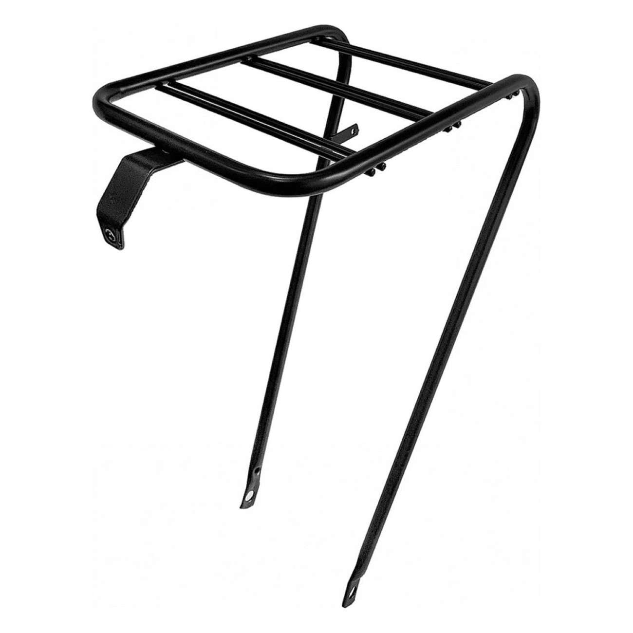 Black Steel Front Rack for 28' Bike with Side Light Mount - 2