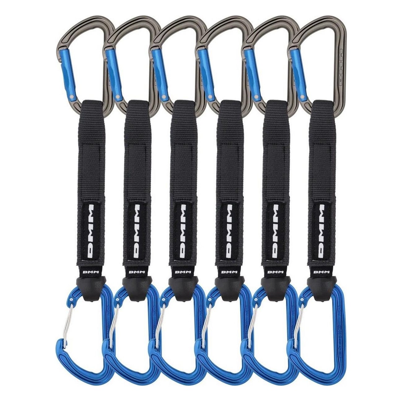 Set of 6 Tech-Table Quickdraws 18 cm Blue - 588 g for Sport Climbing - 1