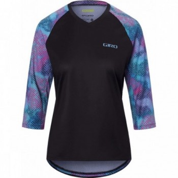 Maglia Roust 3/4 Donna Traspirante Nero/Viola/Azzurro Taglia S - Perfetta per Attività Intense - 1 - Maglie - 0768686447525