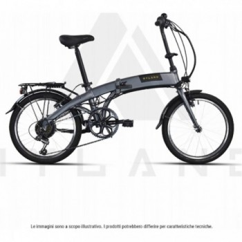 Bici Elettrica Pieghevole H20.1 City 20' Grigio con Cambio Shimano 6V e Telaio in Alluminio - 1 - Pieghevole - 8059796060080