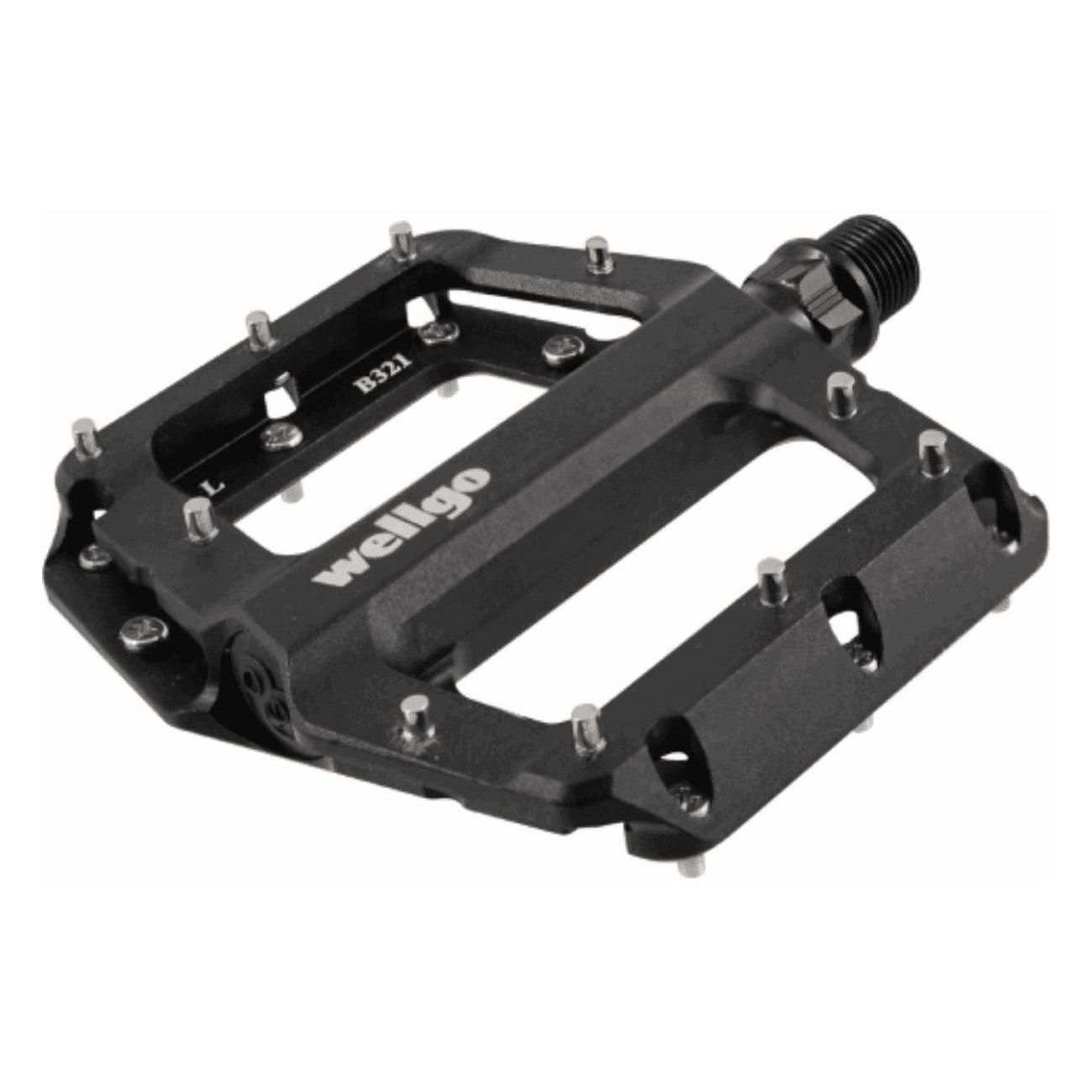 Black Cr-Mo Aluminum Flat MTB Pedals, 106x105x22mm, 378g, Durable & Lightweight - 1