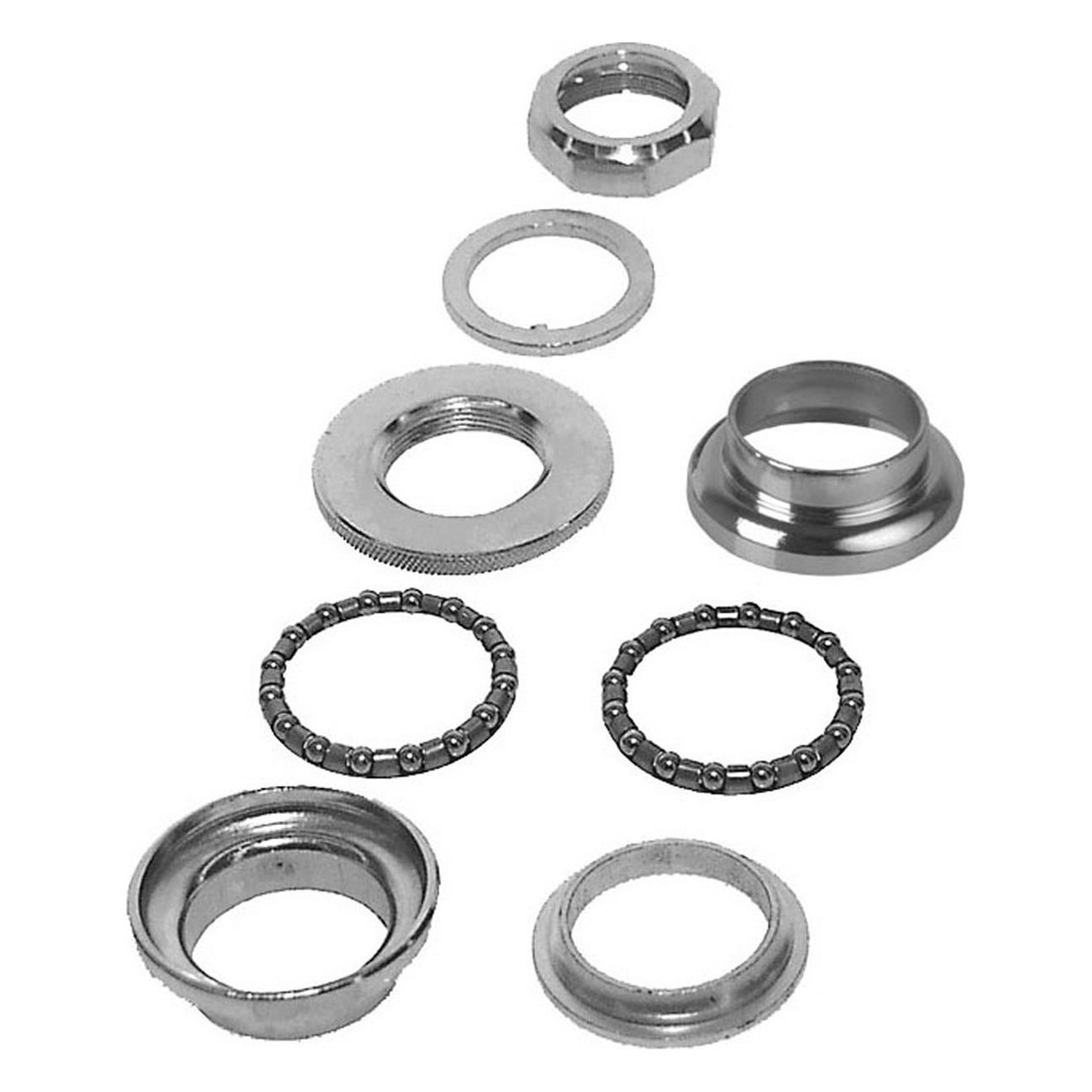 Eco 1 Steering Series in Chrome Steel, 8 Pieces, Silver, 22.4/30.0/27 mm - 1