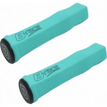 Soft Sponge Grips Aquamarine 127mm with Handlebar Caps for Bike or Scooter - 1