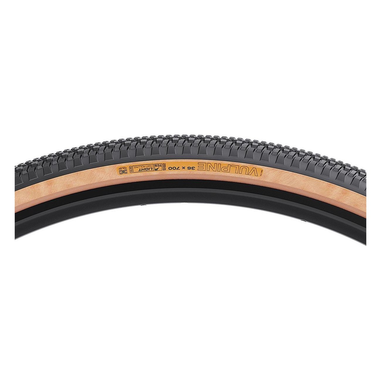 Vulpine Gravel Tire 700 x 36c 60 TPI Dual DNA TCS Light FR Black-Tan - 7