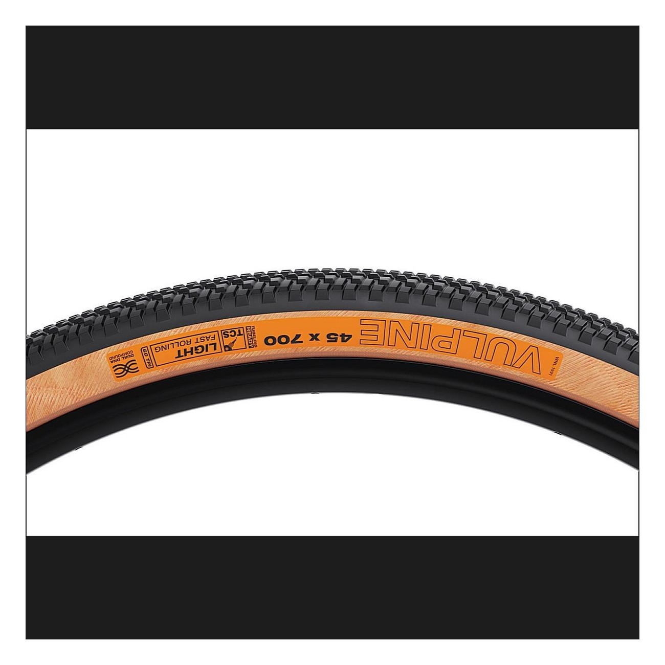 Vulpine Gravel Tire 700 x 36c 60 TPI Dual DNA TCS Light FR Black-Tan - 9