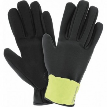 Gant de vélo urbain noir-jaune fluo XL imperméable avec moufle amovible - 1