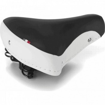 Sella Citybike Fold Bianco/Nero con Molle e Rivestimento in Skay 265x215 mm - Comfort e Stile per Spostamenti Urbani - 1 - Selle