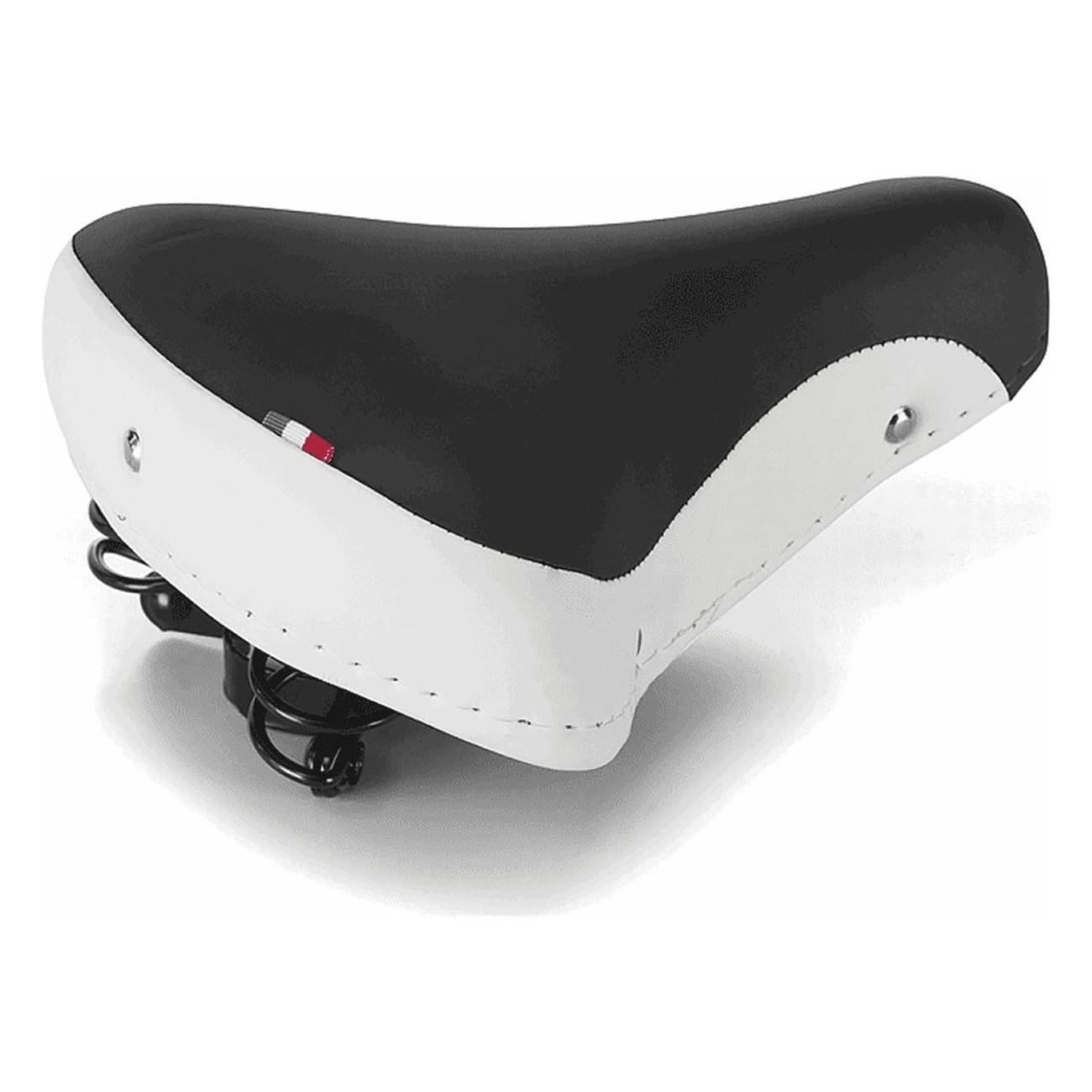 Sella Citybike Fold Bianco/Nero con Molle e Rivestimento in Skay 265x215 mm - Comfort e Stile per Spostamenti Urbani - 1 - Selle