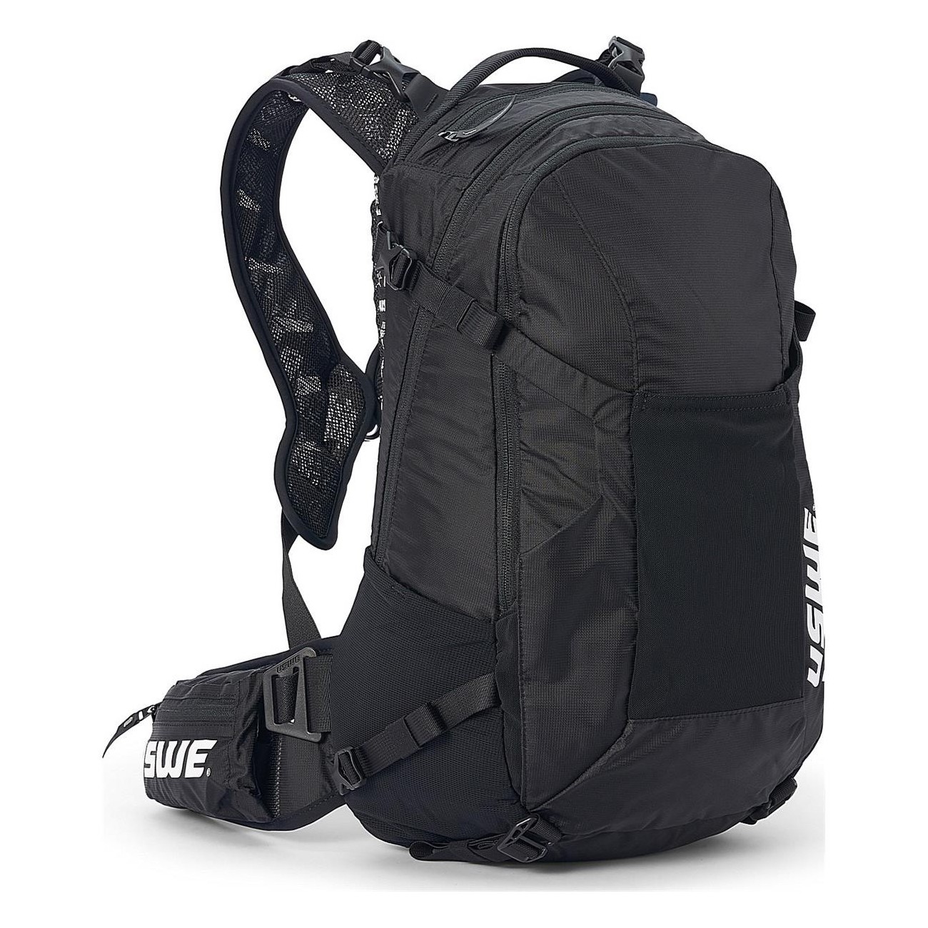 USWE Shred 25L Black Backpack for Freeride and MTB with No Dancing Monkey 2.0 - 1