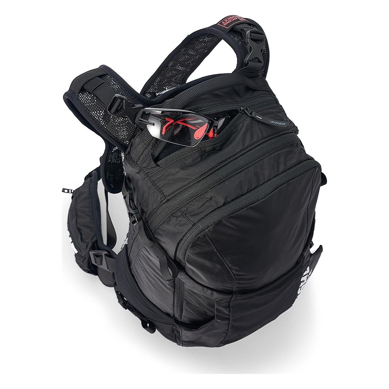 USWE Shred 25 Liter Rucksack Schwarz für Freeride und MTB mit No Dancing Monkey 2.0 - 3