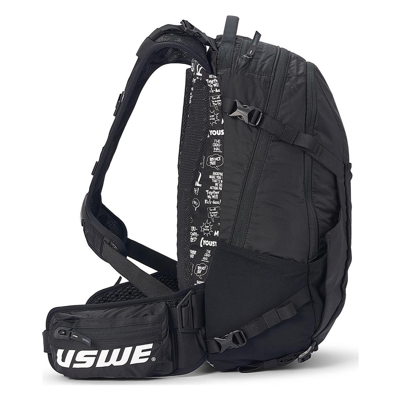 USWE Shred 25L Black Backpack for Freeride and MTB with No Dancing Monkey 2.0 - 5