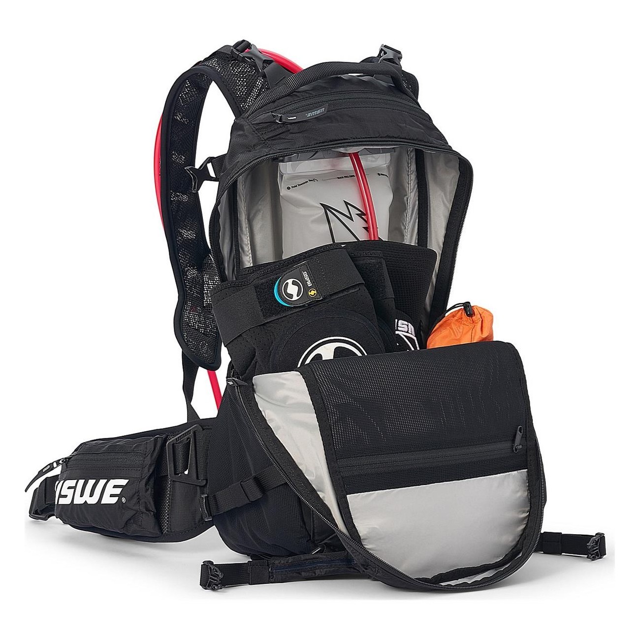 USWE Shred 25L Black Backpack for Freeride and MTB with No Dancing Monkey 2.0 - 8