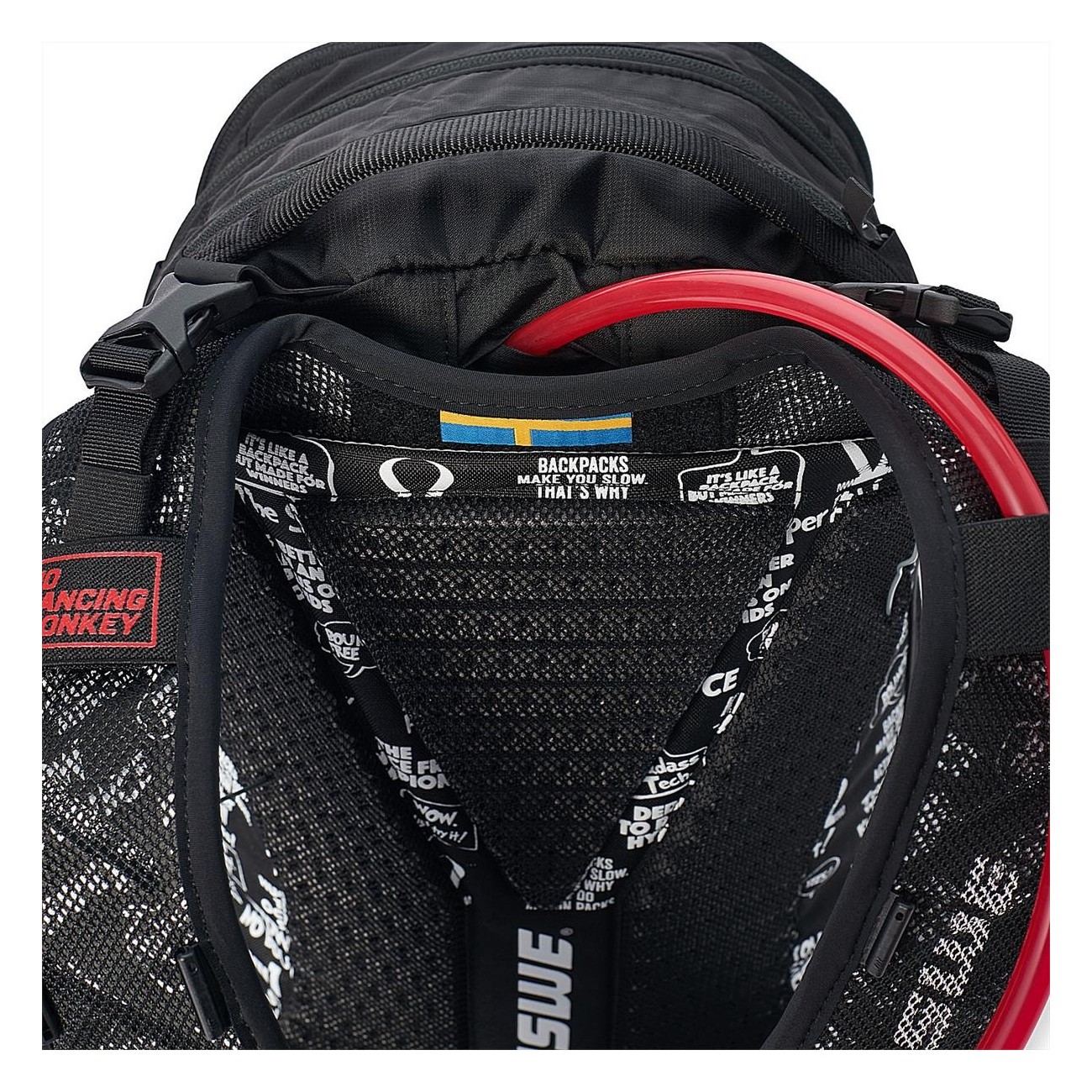 Mochila USWE Shred 25 Litros Negra para Freeride y MTB con Sistema No Dancing Monkey 2.0 - 9