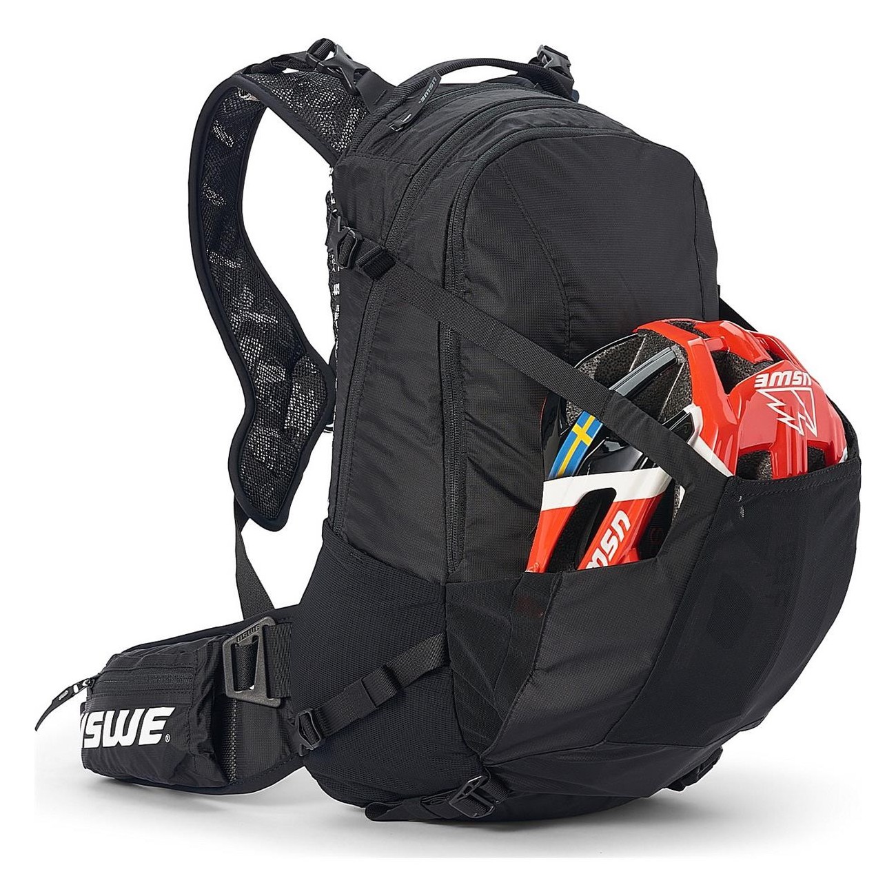 USWE Shred 25L Black Backpack for Freeride and MTB with No Dancing Monkey 2.0 - 10