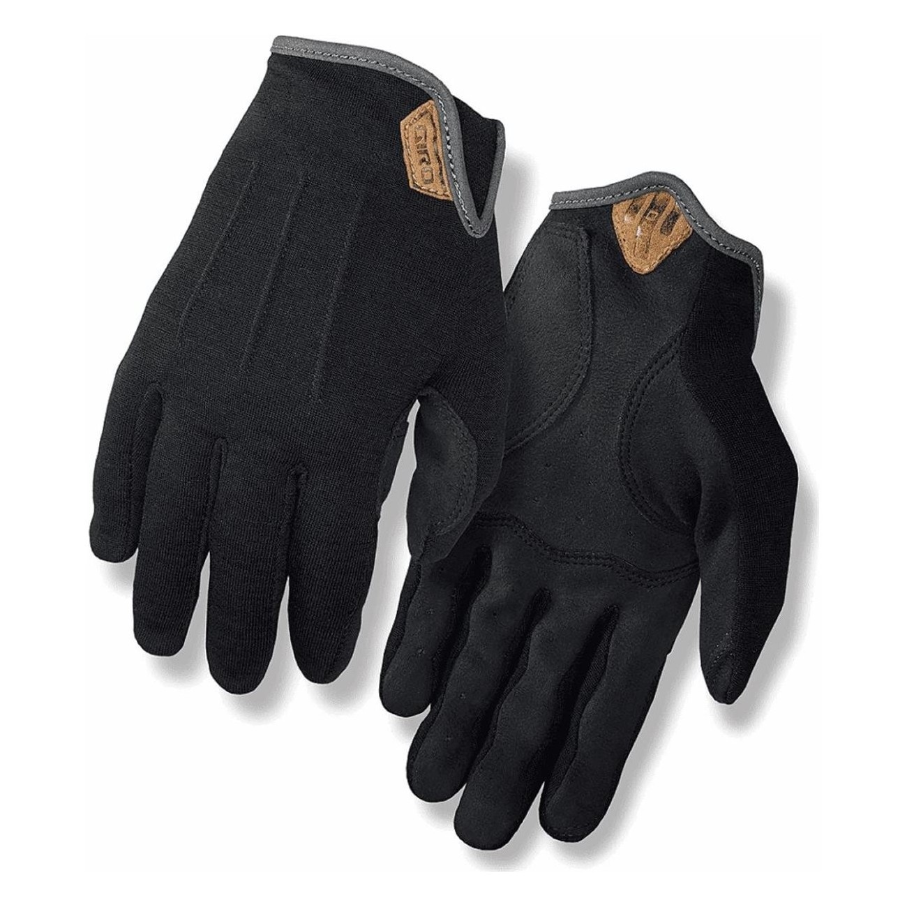 Long GIRO DWOOL Merino Wool Gloves Black Size L with Touchscreen Technology - 1