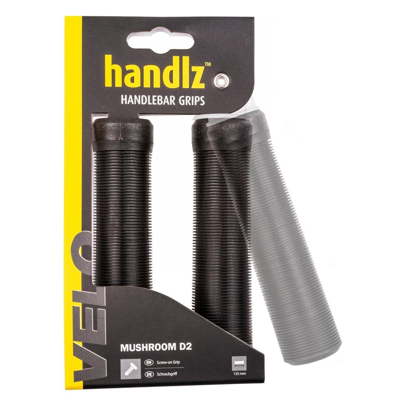 Puños de tornillo VELO Fungo D2 135 mm negros para bicicleta antideslizantes - 2