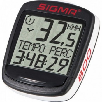 Computer da Bicicletta Sigma Baseline BC 800 con Filo, 8 Funzioni, Nero - 1 - Ciclocomputer - 4016224019403