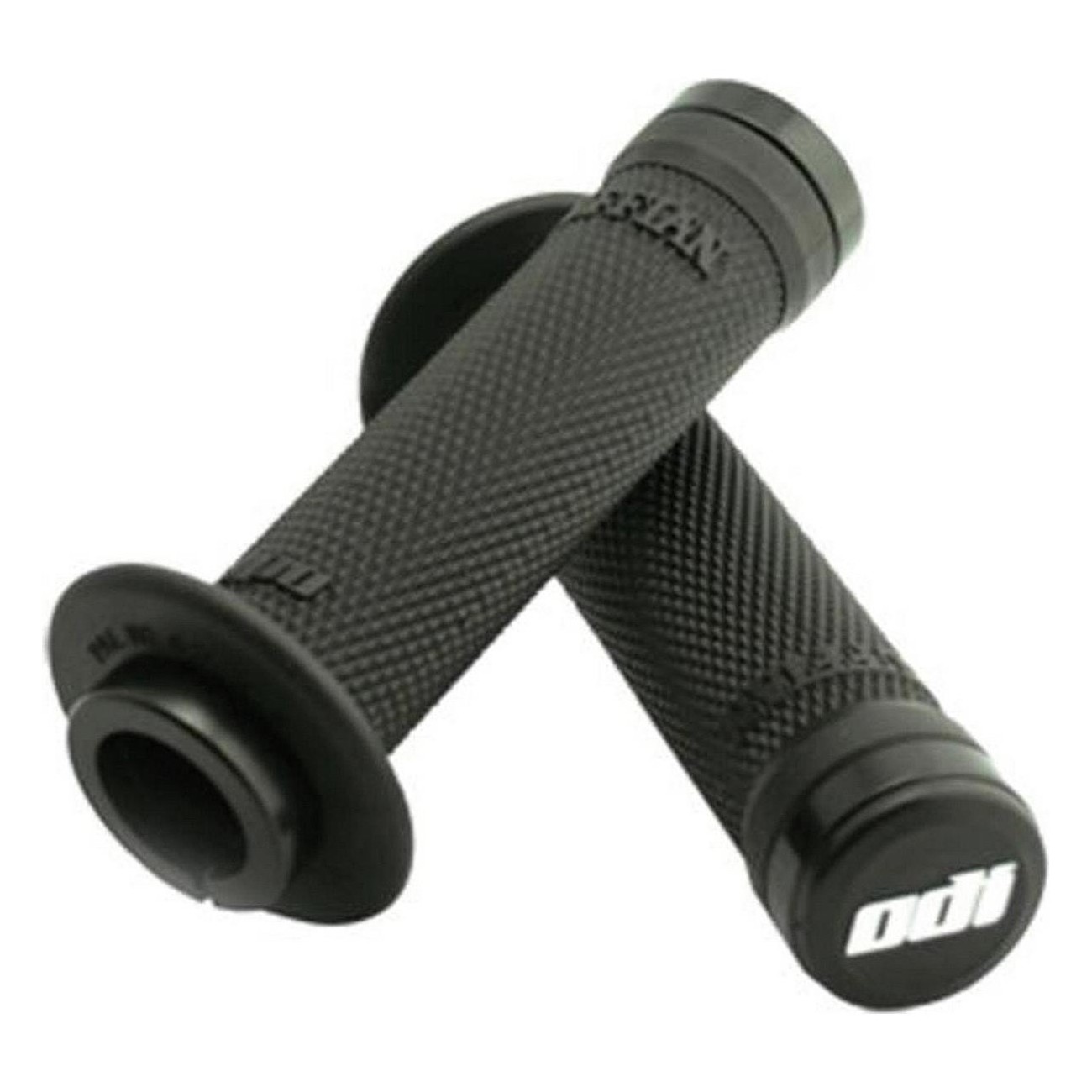 BMX Ruffian Lock-On Grips Black with Black Clamps, 143mm, Low Profile Design - 1