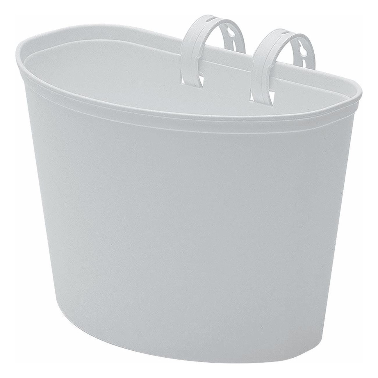 Junior Bike Basket in Durable White Plastic 20x11x14 cm with Strap and Bracket - 1