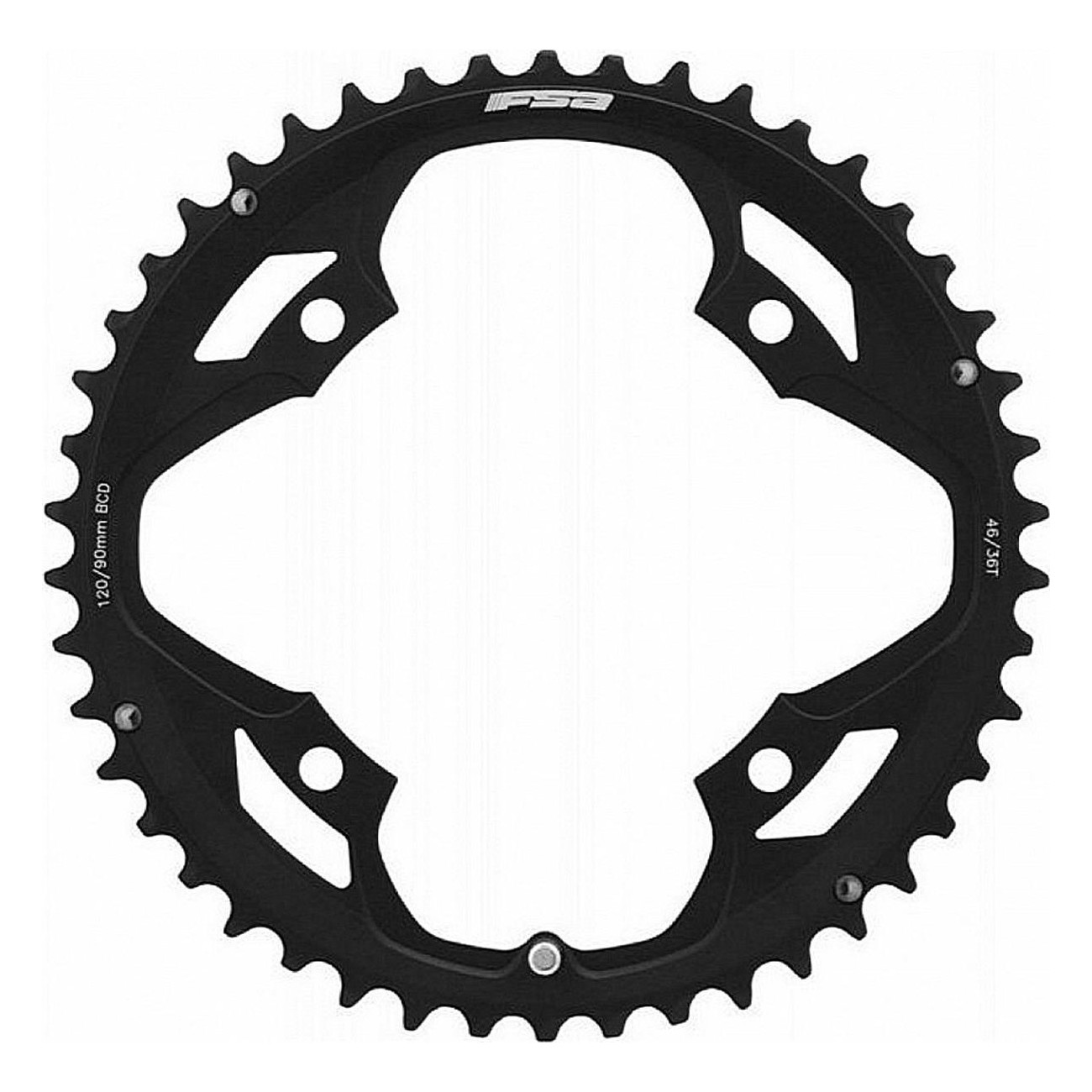 FSA Road Chainring 48T 11V, 120mm 4-Bolt, Black for Road Bikes - 1