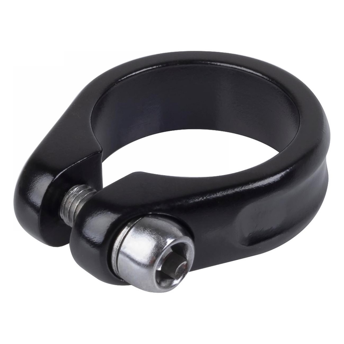 Collier de Selle 28,6 mm en Aluminium Anodisé Noir avec Vis CrMo - 1