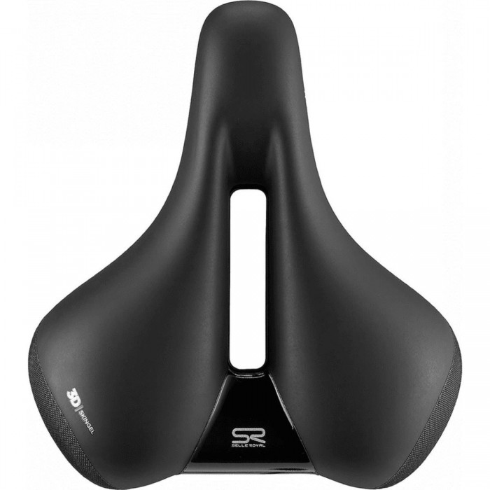 Ellipse Relaxed Unisex Saddle for Citybike and Trekking, Black 250x223 mm - 1