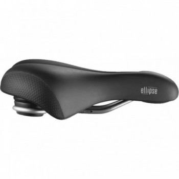 Ellipse Relaxed Unisex Saddle for Citybike and Trekking, Black 250x223 mm - 2