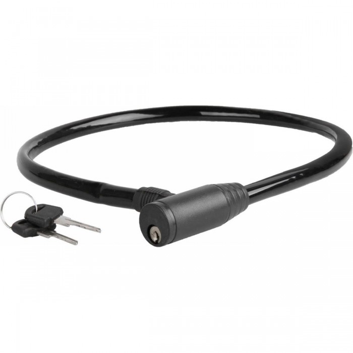 Cerradura de Cable Automática 60 cm Negra, Diámetro 10 mm, OEM - 1