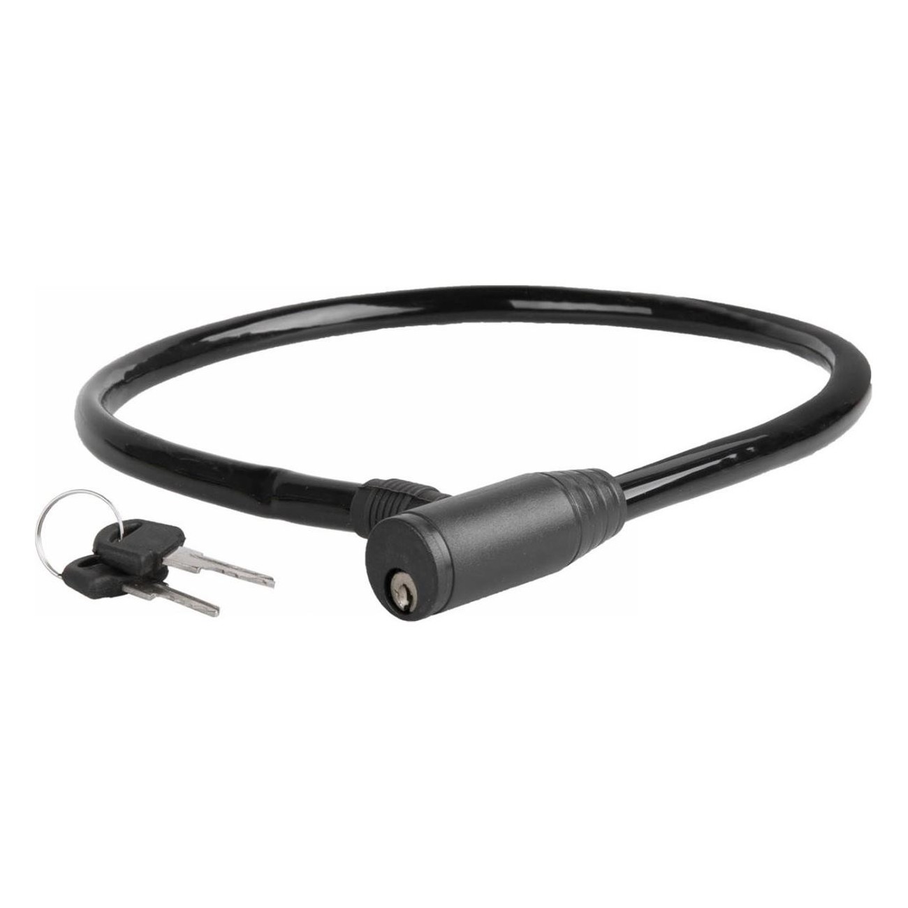 Cerradura de Cable Automática 60 cm Negra, Diámetro 10 mm, OEM - 1