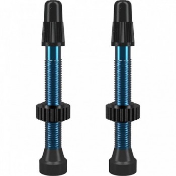 Blue Aluminum TCS Tubeless Presta Valves 46mm - Pack of 2 - 1