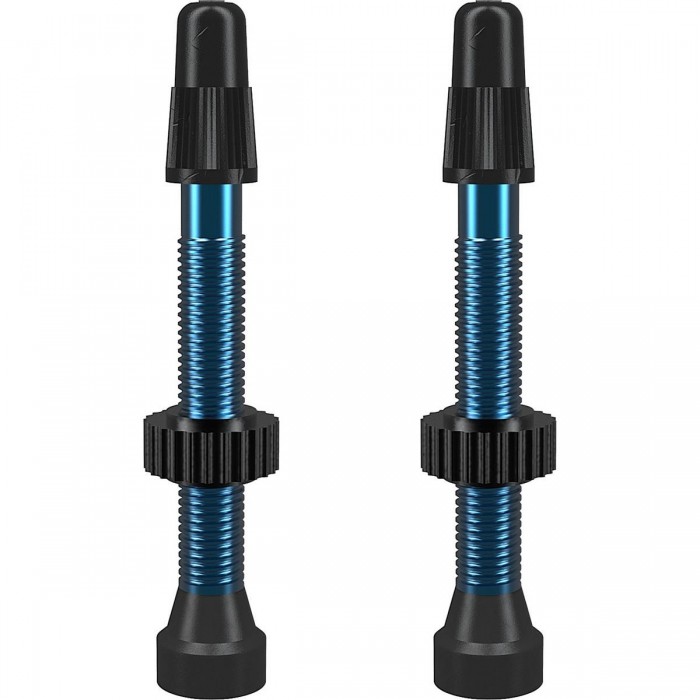 Blue Aluminum TCS Tubeless Presta Valves 46mm - Pack of 2 - 1