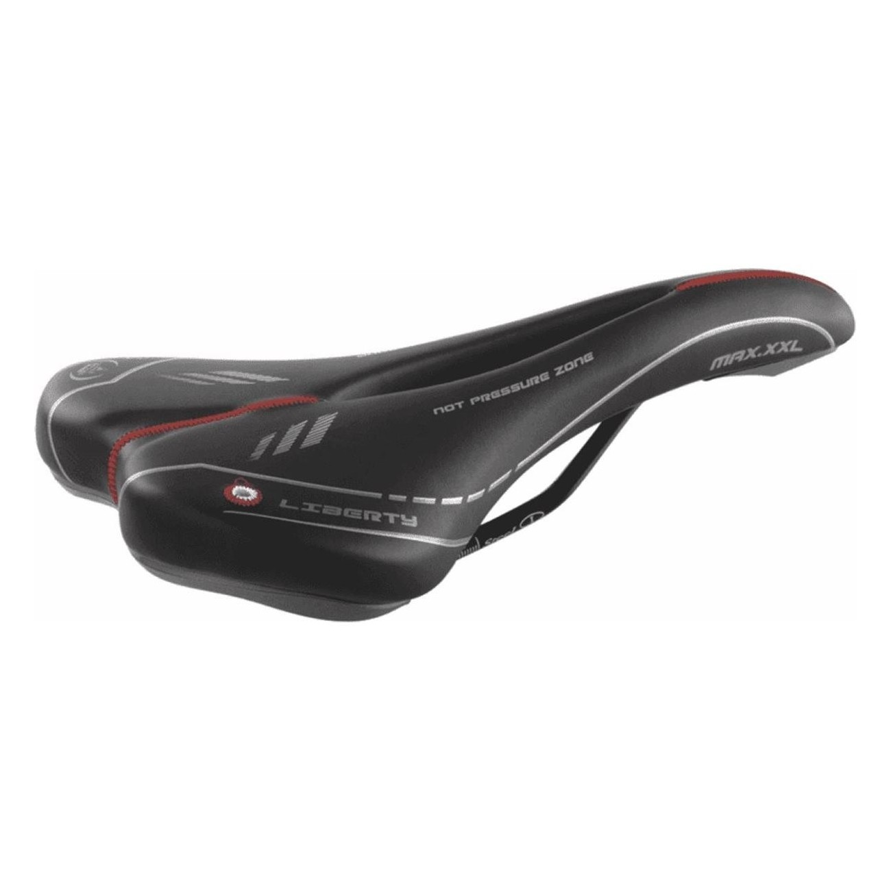 MTB Liberty XXL Saddle for Citybike, Black, 275x145 mm, 290g - Comfort & Durability - 1