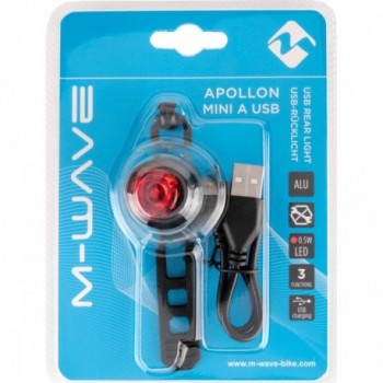 M-Wave Apollon Mini USB Rücklicht LED Rot 0,5W Aluminium Schwarz - 3