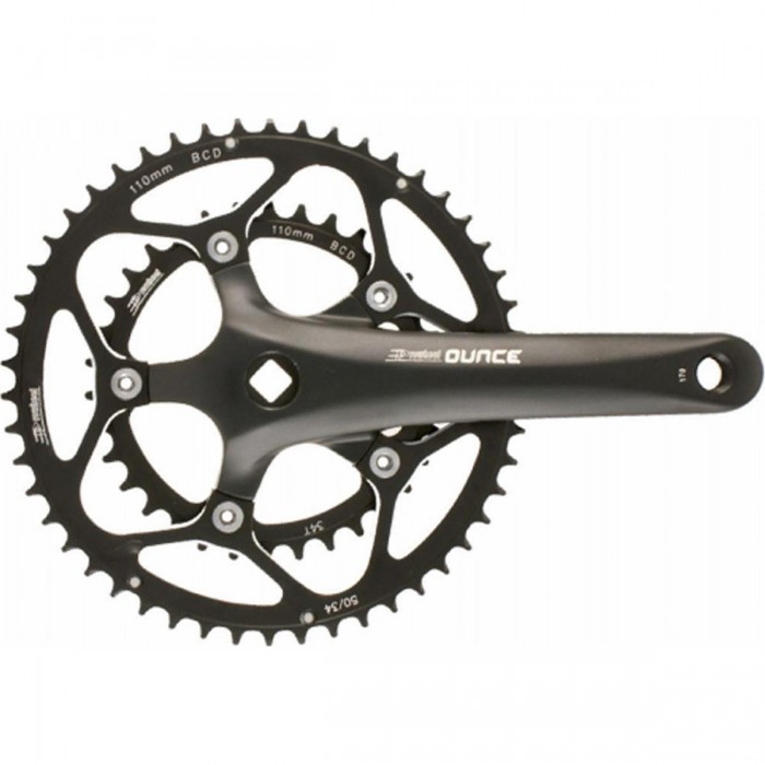 Road Bike Crankset 2x10v 34/50T Black Aluminum - 175mm Crank Arms - 1