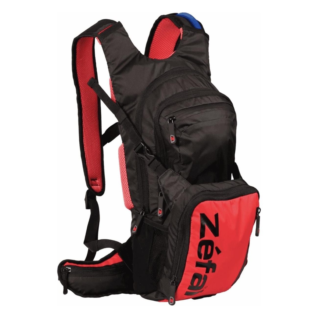 Mochila Hidratante Enduro 11L Negra Roja con Bolsa 3L y Bolsillos Acolchados - 1