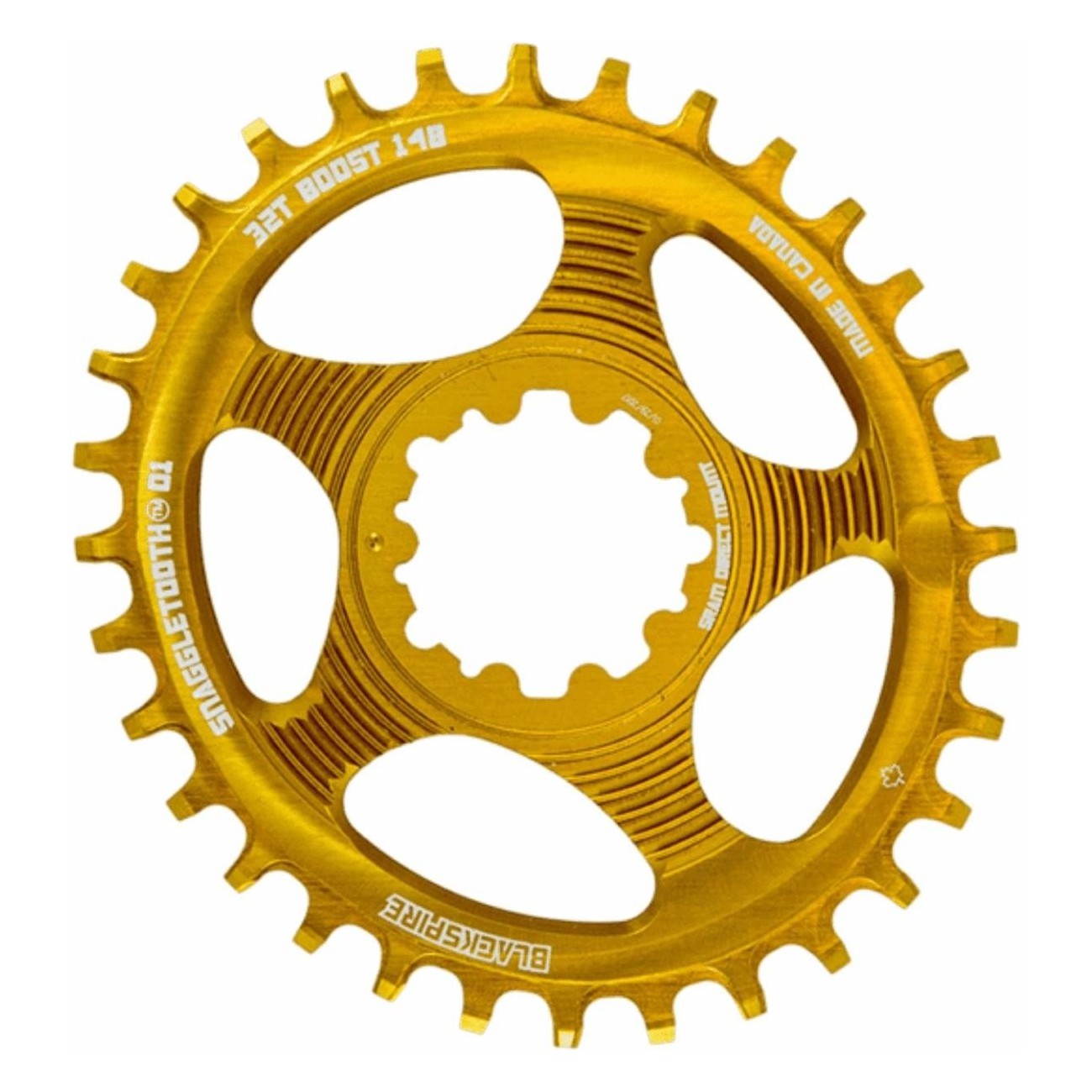 34T Snaggletooth Oval Chainring Gold for MTB Sram Boost 11/12v - 1