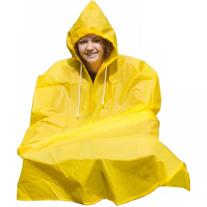 Poncho Impermeable EVA Azul/Amarillo - Talla Universal, Resistente al Agua y Viento - 1