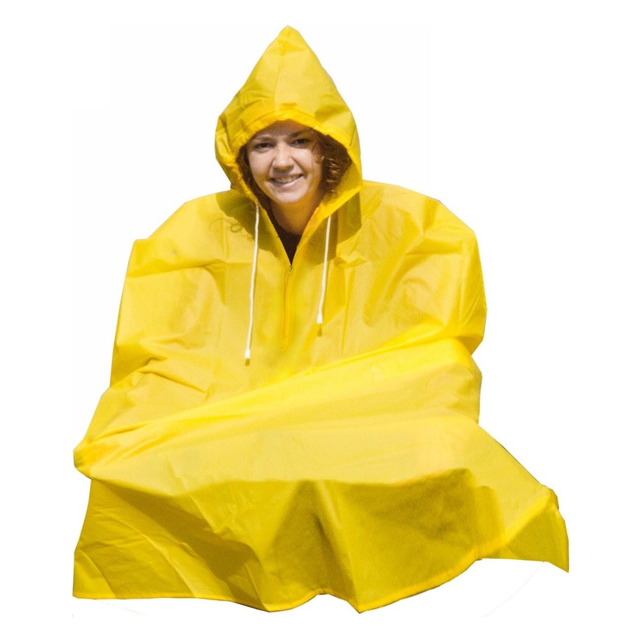 Poncho Impermeable EVA Azul/Amarillo - Talla Universal, Resistente al Agua y Viento - 1