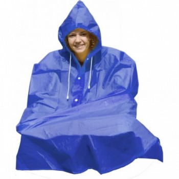 Poncho Impermeable EVA Azul/Amarillo - Talla Universal, Resistente al Agua y Viento - 3