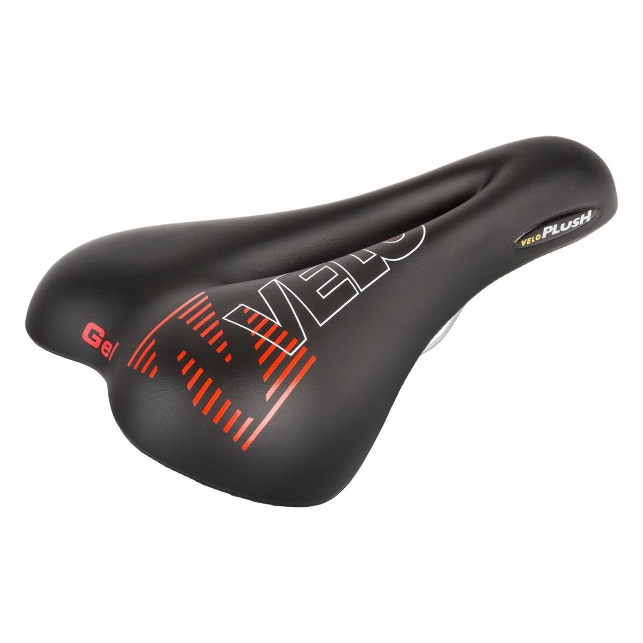 Selle VELO en Gel Noire 267x168 mm, 478g, Cadre en Acier, Sans Collier - 1