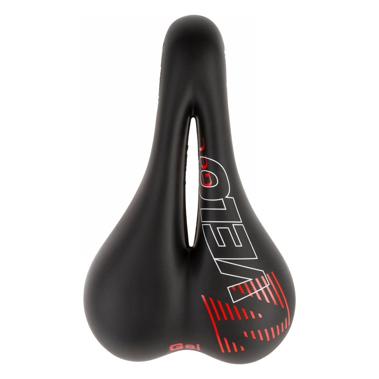 Selle VELO en Gel Noire 267x168 mm, 478g, Cadre en Acier, Sans Collier - 3