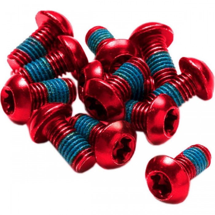 Juego de Tornillos Torx T25 M5 x 10 mm para Disco de Freno Retro Rojo - 12 Piezas de Acero S10B21 - 1