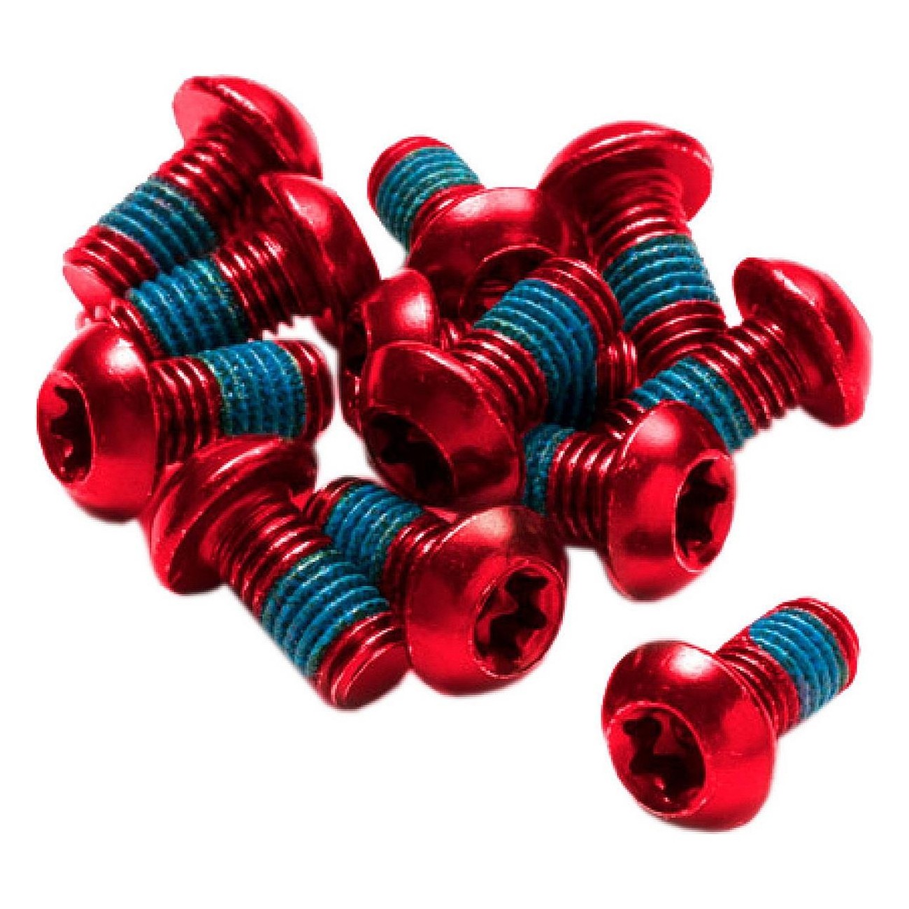 Juego de Tornillos Torx T25 M5 x 10 mm para Disco de Freno Retro Rojo - 12 Piezas de Acero S10B21 - 1