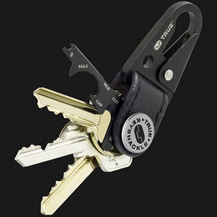 KeyShackle + Tool: Organizzatore di Chiavi in Pelle con Multiutensile 7 Funzioni - 1 - Coltellini e attrezzi multiuso - 50600632