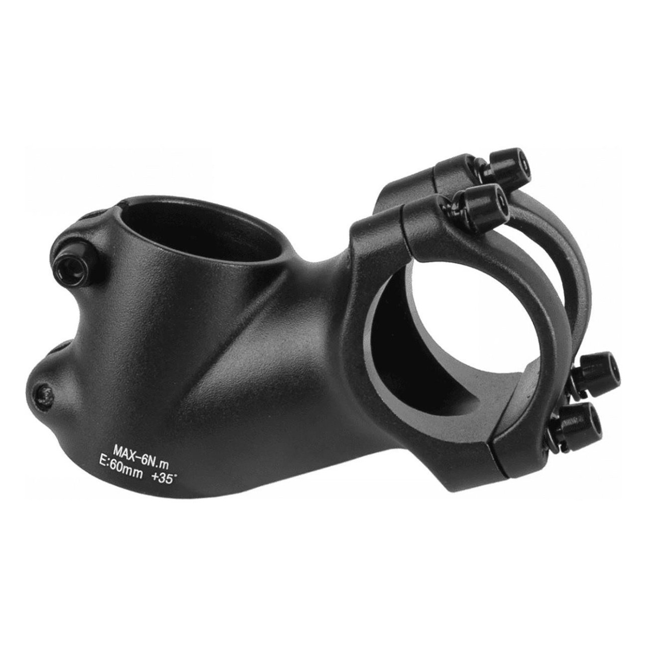 M-WAVE Black Aluminum Handlebar Stem 31.8mm x 60mm, 35° Angle - 1