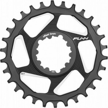 30T Black 7075 Aluminum CNC Chainring for SRAM Direct Mount 9-12V, 3mm Offset - 1