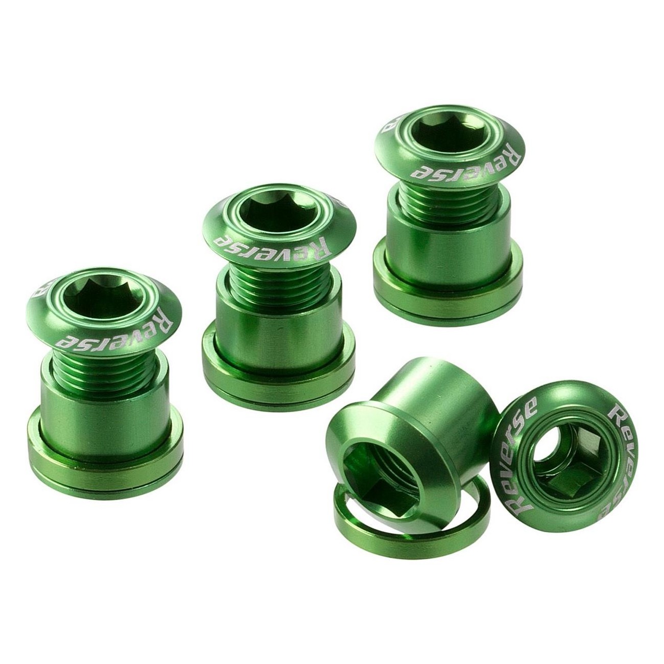 4717480150229 - Set von 4 inversen Kronenbolzen aus Aluminium 7075 - Grün 4717480150229 - Set von 4 inversen Kronenbolzen aus Aluminium 7075 - Grün