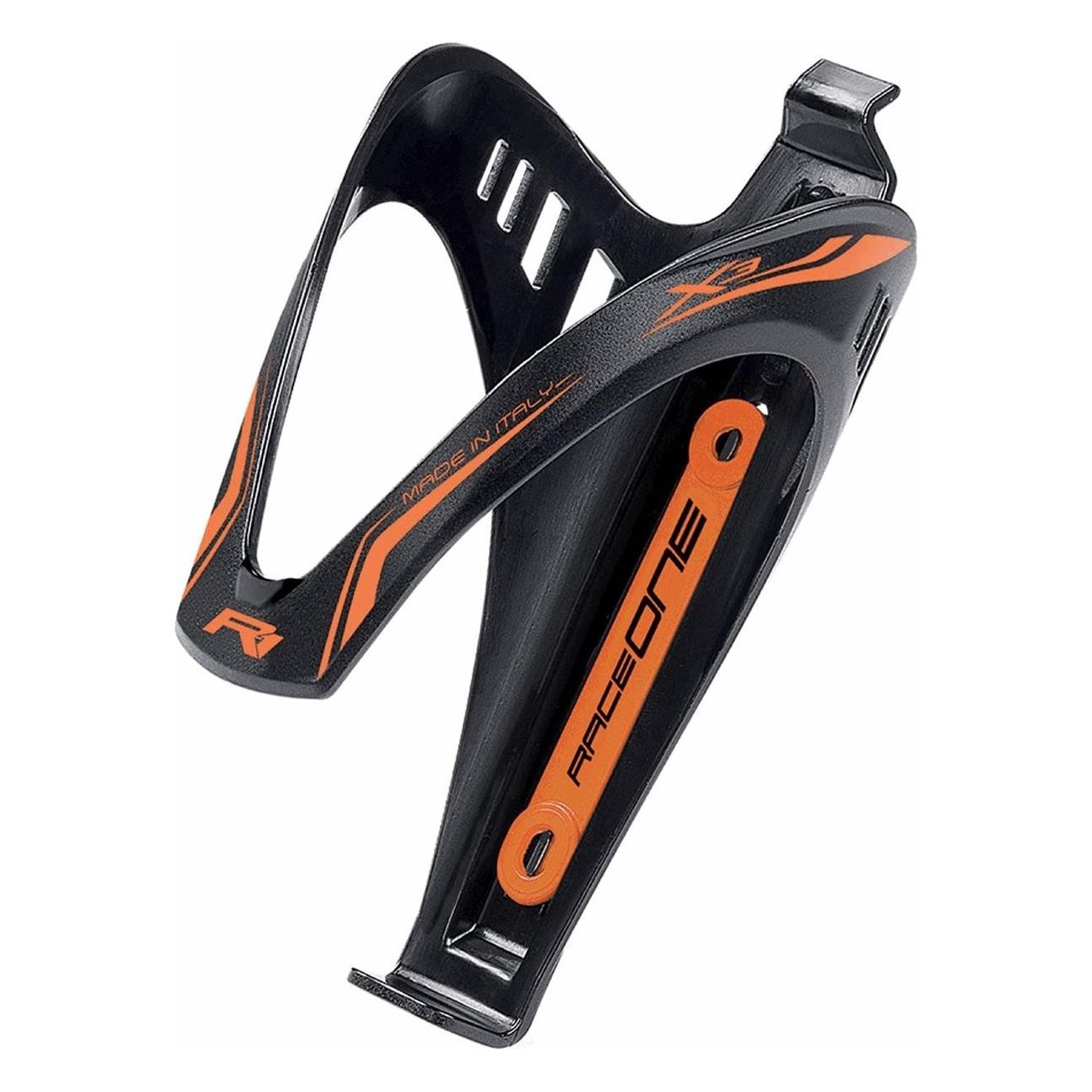 X3 Bottle Holder in Black/Orange Matte Polycarbonate 30g - RaceOne - 1