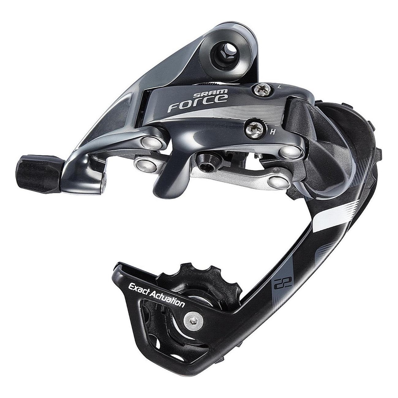 SRAM Force 22 11-Speed Rear Derailleur Short Cage 28T Silver EXACT ACTUATION - 1